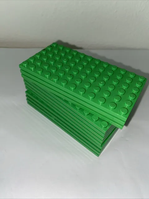 LEGO BULK LOT 12 BRIGHT GREEN 6X12 STUD BASE PLATES 3028