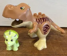 LEGO DUPLO Dinosaur Lot T-Rex & Triceratops Figures Jurassic World Replacement