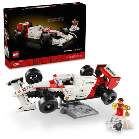 LEGO Icon McLaren MP4/4 & Ayrton Senna F1 Senna Car Plastic Model Mini Car Toy P