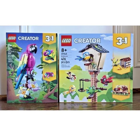 Lego 31143 Birdhouse & 31144 Exotic Pink Parrot Creator 3-in-1 Bird Lot NEW