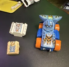 LEGO Blue Orange White 4-Wheel Vehicle chill figure Car Build w/ Printed Pieces