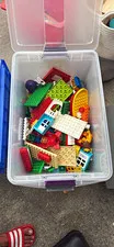 LEGO Bulk Lot Assorted Bricks, Plates & Parts Multicolor in Storage Box. Duplo