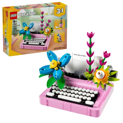 LEGO Creator 3 in 1 Typewriter with Flowers - Building Toy 3 Multicolor