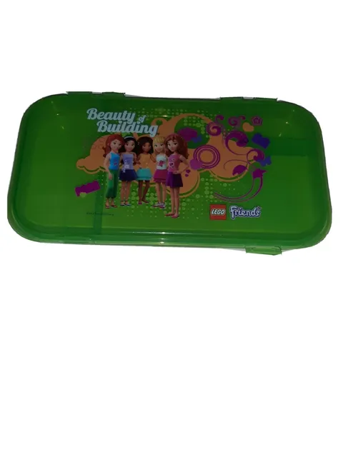 LEGO MiniFigure FRIENDS Storage Case Green Box Clutch 11" x 6" Beauty Building