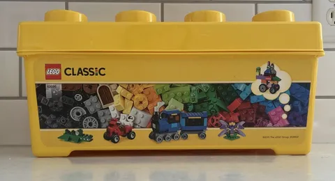 LEGO EMPTY Box & Lid ONLY CLASSIC Large 8 Stud Yellow Brick Storage Container