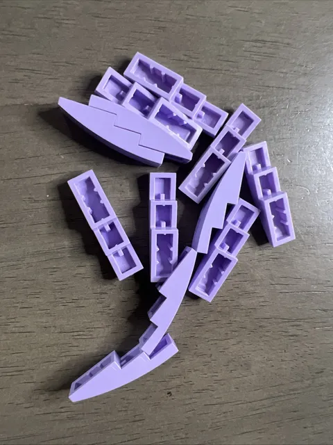 LEGO 61678 Lavender Slope, Curved 4 x 1 - 12 Pieces