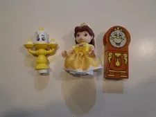 Lego Duplo People ~ Disney Princess Lot ~ Belle / Cogsworth / Lumiere