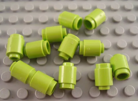 LEGO Lot of 12 Lime Green 1x1 Round Barrel Brick Pieces