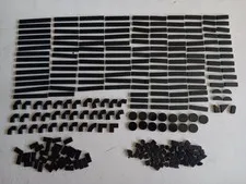 LEGO BULK LOT OF 292 BLACK SMOOTH TILES 1X1 1X2 1X3 1X4 1X6 1X8 2X2 CORNER