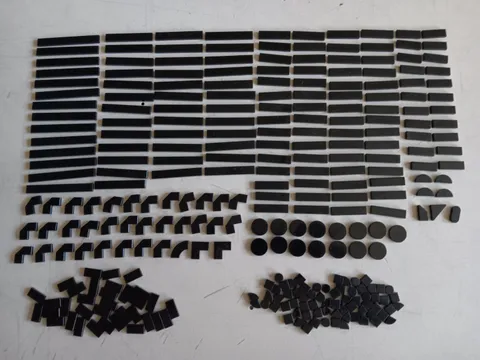 LEGO BULK LOT OF 292 BLACK SMOOTH TILES 1X1 1X2 1X3 1X4 1X6 1X8 2X2 CORNER