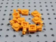 LEGO Lot of 8 Orange 1x1 Modified Plates w/ Clip on End BK