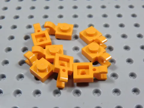 LEGO Lot of 8 Orange 1x1 Modified Plates w/ Clip on End BK