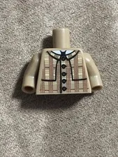 LEGO Minifigure Torso Detective Coat Jacket Agents PLAID Brown Tie Police Shirt