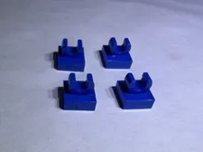 Lego Lot Of 4 Bright Blue Plate W/ Up Right Holder 1x1 New City Arm Upright