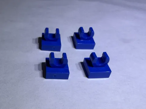 Lego Lot Of 4 Bright Blue Plate W/ Up Right Holder 1x1 New City Arm Upright