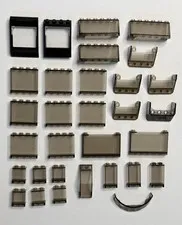 LEGO Trans-Brown Smoke Windscreen Window Panel Parts Lot 31pc Vehicle Space