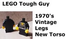 LEGO Leather Jacket Studded Hairy Chest Bare Original Vintage Legs Match Torso