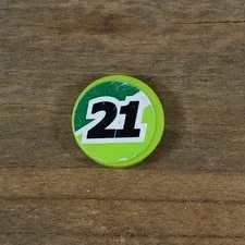 LEGO Lime Tile 2x2 Black '21' on Green and Lime Background Pattern 4150pb155
