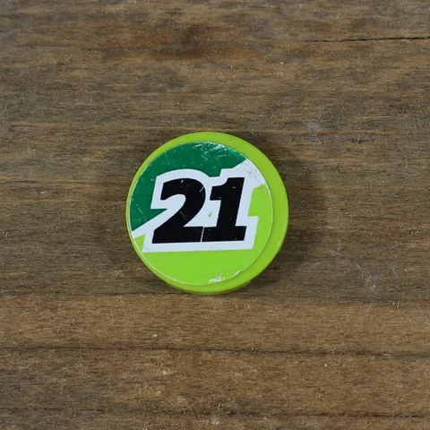 LEGO Lime Tile 2x2 Black '21' on Green and Lime Background Pattern 4150pb155
