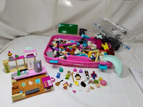 LEGO Huge Lot Princess Castle Star Wars Spider-Man pieces With Pink Case
