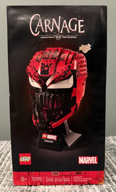 Lego  76199 Carnage Bust Head New Sealed  Damaged Box - Retired See Description