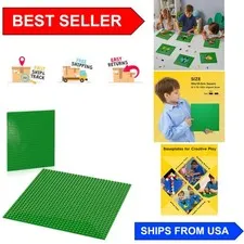 Classic Green Baseplates, 32x32 Studs, Perfect for Lego Creators - Pack of 2