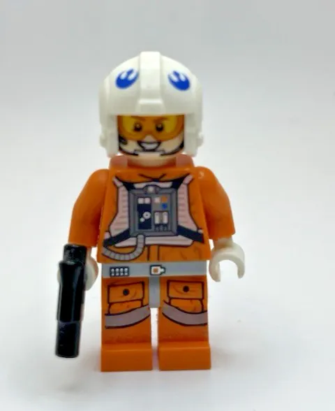 LEGO Star Wars Rebel Pilot Minifigure Orange Flight Suit w/ Blaster sw0705