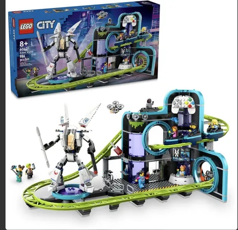 LEGO 60421 City Robot World Roller-Coaster Park Toy Building damage box