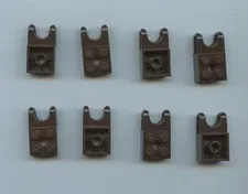 LEGO x 8 Dark Brown Technic, Brick Modified 2 x 2 with Ball Socket and Axle Hole