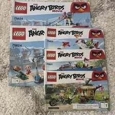 LEGO Angry Birds Movie Illustrated English Manual Booklets 75821-75824