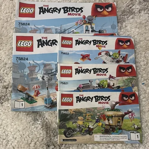 LEGO Angry Birds Movie Illustrated English Manual Booklets 75821-75824