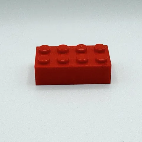 Lego Red Brick 2x4 With Brick Underside, 1958 & 2018 - Pattern 3001PB145 - 60th