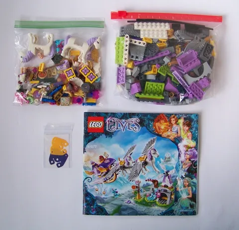 Lego Elves 41077 Aira's Pegasus Sleigh -Pieces Complete + Manual  horse - NO BOX