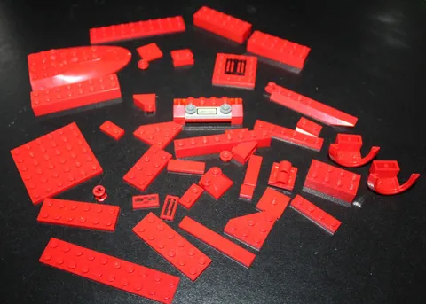 Lego Red Brick Lot Special Pieces Boat Red Curved Vehicle Pcs - YS5 -=