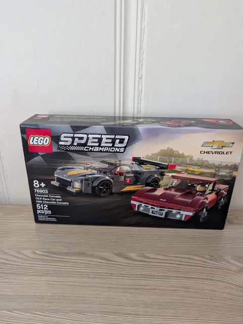 LEGO Speed Champions Chevrolet Corvette C8.R Race Car and 1969 Chevrolet...
