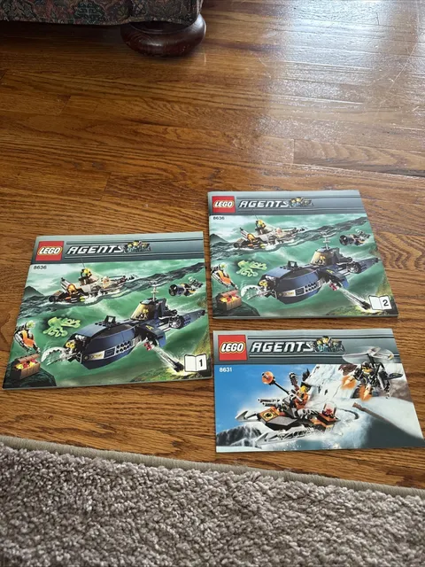 Lego Agents Deep Sea Quest Manual Only 8636 Instruction BOTH BOOKS + 8631 Book