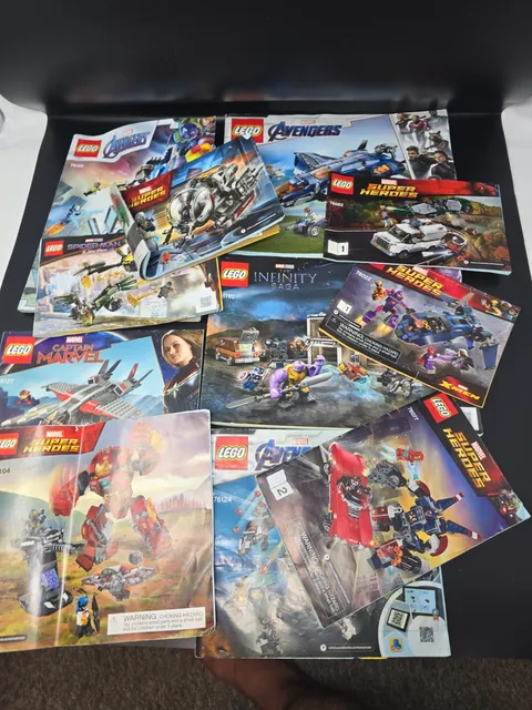 Large LEGO Instruction Manuals Lot Of 11 Marvel 76166 76192 76126 76104 76124