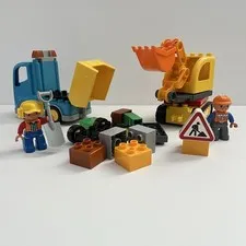 Lego Duplo Construction 10812 Dump Truck & Tracked Excavator Complete -Read Info