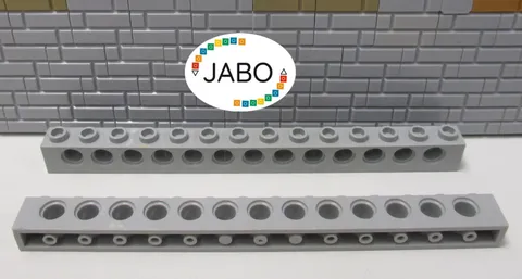 (J15/1/2) LEGO Technic 2 x 32018 Perforated Beam 1x14 old light grey