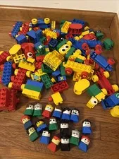 Lot Of Vintage Lego Duplo FIGURES Older Style Bust Square People & Vehicles & Mo