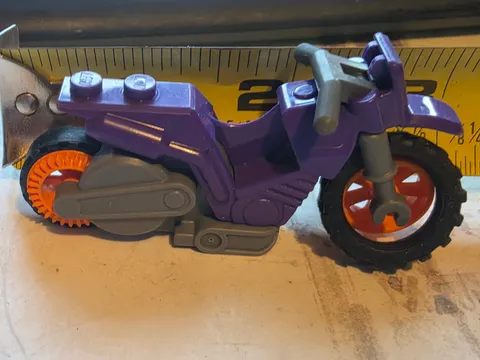 LEGO Flywheel Motorcycle Vehicle Purple Gray Wheels, Preowned Age 4+