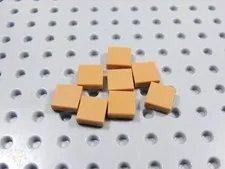 LEGO Lot of 8 Medium Nougat 1x1 Smooth Tiles Plates BK