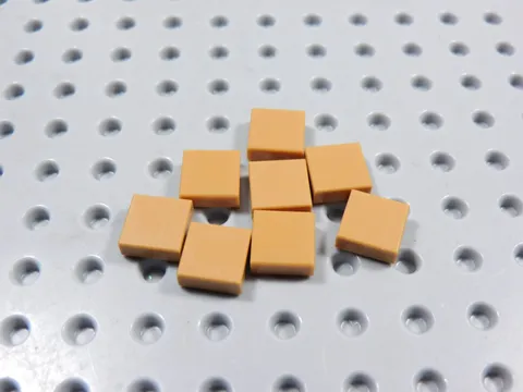 LEGO Lot of 8 Medium Nougat 1x1 Smooth Tiles Plates BK