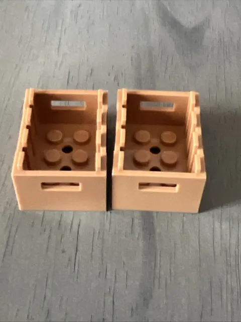 LEGO 30150 Medium Nougat Container, Crate 3 x 4 x 1 2/3 with Handholds 2 Pieces