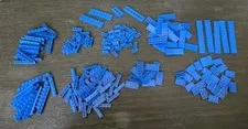 LEGO Bulk Lot 206 Blue Flat Plates 2x3 2x4 2x6 2x8 1x2 1x3 1x4