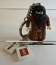 Lego 2007 Harry Potter Rebeus Hagrid Mini-figure Silver Tone Keychain Pre-Owned 