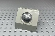 LEGO Vintage Piece Light Gray Window Panel 4x3x3 Porthole 30080c02 Rare Retired