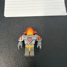 LEGO NEXO KNIGHTS Axl Minifigure Gray Orange Armor Angry Face 1 Piece