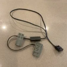 LEGO Electric 9V Train Track Dark Gray Power Contacts with Wire & 2x2x2/3 Brick
