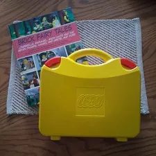LEGO Yellow Travel Suitcase Storage Organizer Case (FULL) & Brick FairyTale Book